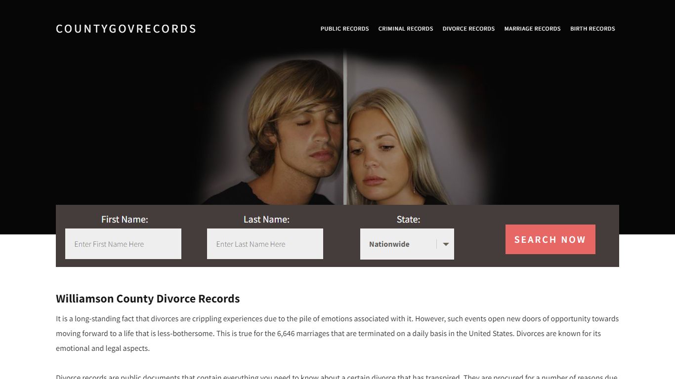 Williamson County Divorce Records | Enter Name and Search
